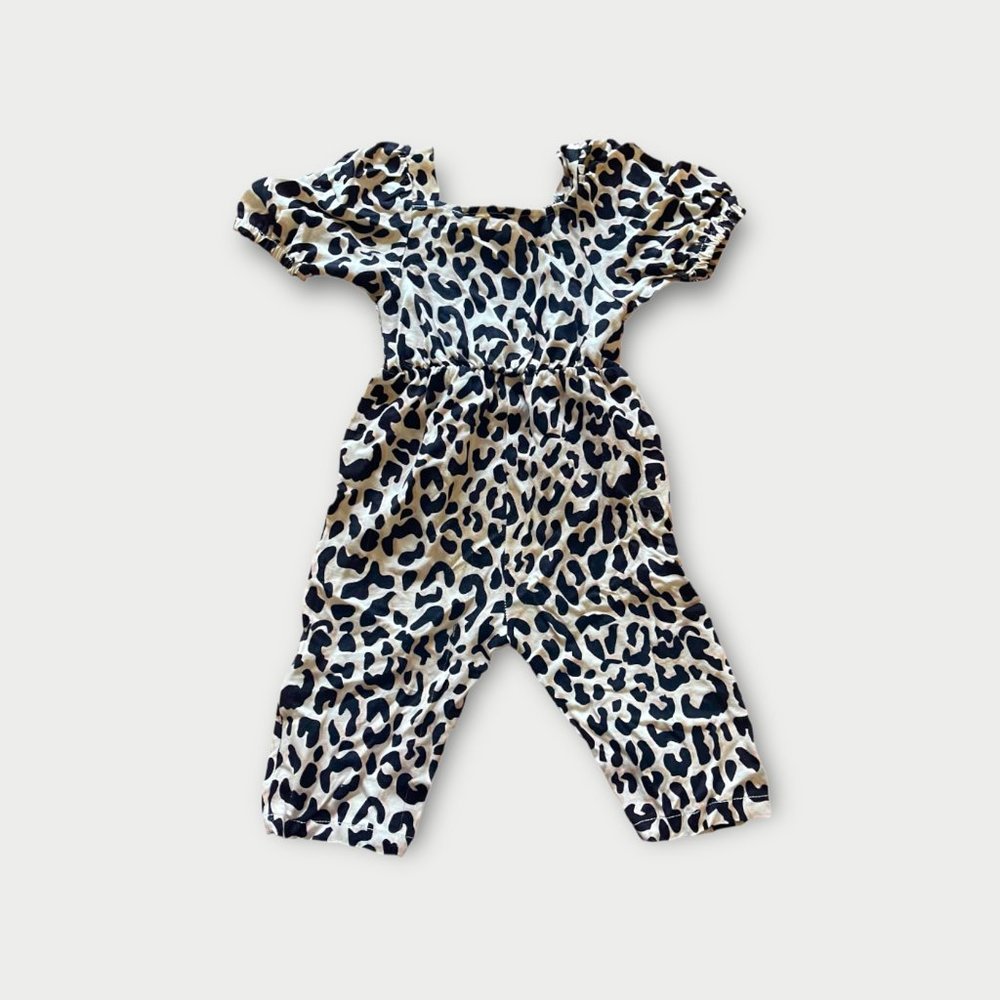 Jessica Simpson Girls One-Piece Animal Print Romper Jumpsuit Button Details 18mo